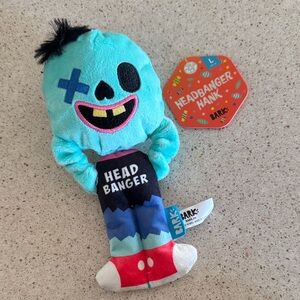 Bark Headbanger Hank Plush Toy - Blue and Red